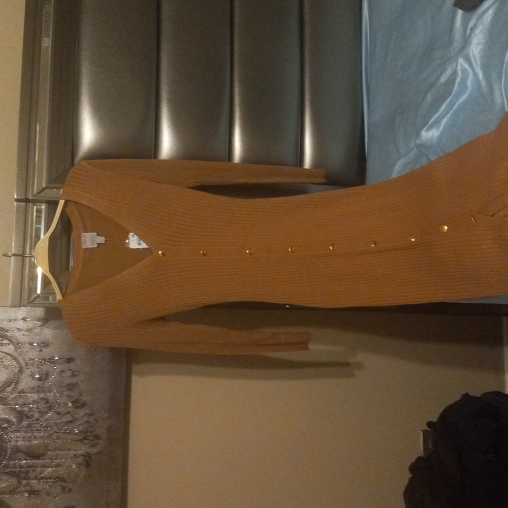 Jeannie Mai Tan sweaterdress